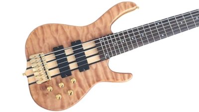 Custom Denver Elite BSR Natural Quilted Maple 6 String Bass