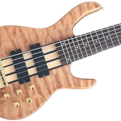 Custom Denver Elite BSR Natural Quilted Maple 6 String Bass