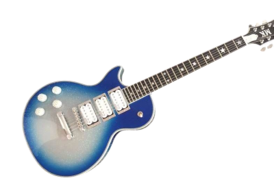 Custom Crown Ace Frehley Budokan Robot Blue Sparkle Sunburst Electric Guitar - Image 3