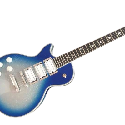 Custom Crown Ace Frehley Budokan Robot Blue Sparkle Sunburst Electric Guitar - Image 3
