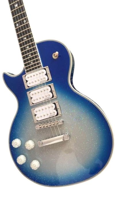 Custom Crown Ace Frehley Budokan Robot Blue Sparkle Sunburst Electric Guitar