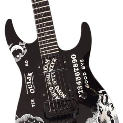Custom Obsidian Kirk Hammett Ouija Black Good Bye Electric Guitar Black Neck