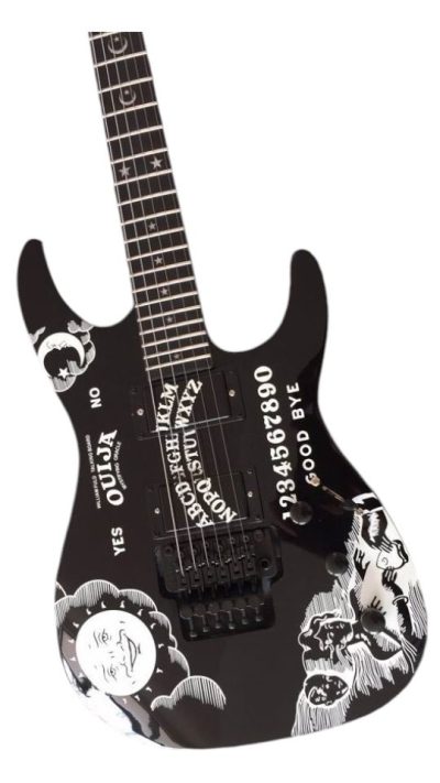 Custom Obsidian Kirk Hammett Ouija Black Good Bye Electric Guitar Black Neck