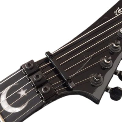 Custom Obsidian Kirk Hammett Ouija Black Good Bye Electric Guitar Black Neck - Image 6