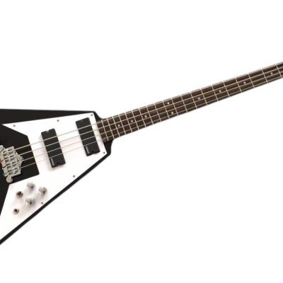 Custom Crown Korina Flying V Black 4 String Bass - Image 8
