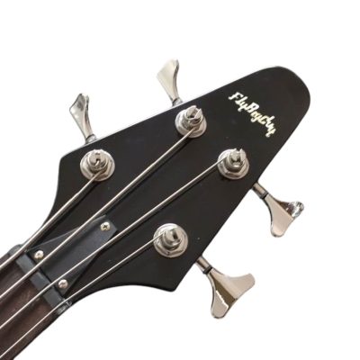 Custom Crown Korina Flying V Black 4 String Bass - Image 7