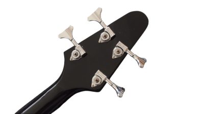 Custom Crown Korina Flying V Black 4 String Bass - Image 6