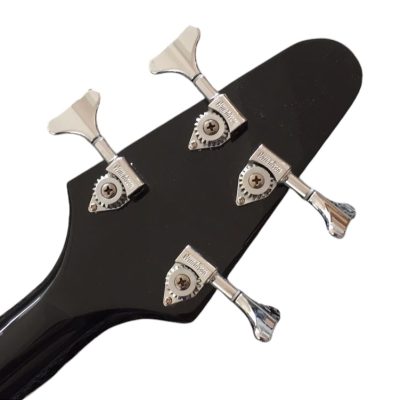 Custom Crown Korina Flying V Black 4 String Bass - Image 6
