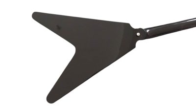 Custom Crown Korina Flying V Black 4 String Bass - Image 5