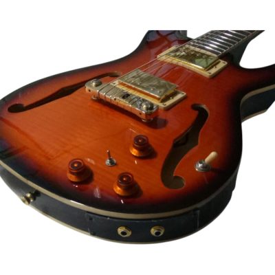 Custom Monarch SE Hollowbody II Piezo Fhole Amber Burst Guitar - Image 8