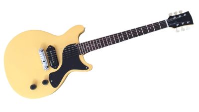 Custom Crown Junior Double Cutaway TV Aged Yellow P90 Pickup Wraparound Tailpiece Guitar - Image 7