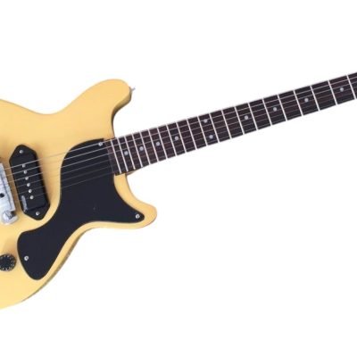 Custom Crown Junior Double Cutaway TV Aged Yellow P90 Pickup Wraparound Tailpiece Guitar - Image 7
