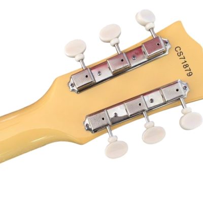 Custom Crown Junior Double Cutaway TV Aged Yellow P90 Pickup Wraparound Tailpiece Guitar - Image 5