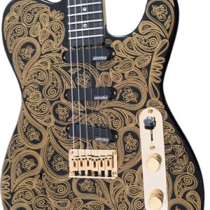 Custom Regent Gold James Paisley Flower Pattern Electric Guitar Rosewood Fretboard 3 Pickups