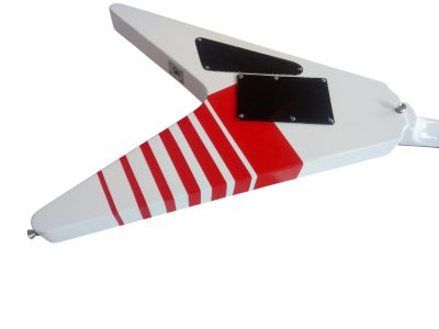 Custom Race Flying V Michael White Red Stripe RR Electric Guitar Floyd Rose Tremolo - Image 10