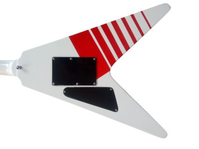 Custom Race Flying V Michael White Red Stripe RR Electric Guitar Floyd Rose Tremolo - Image 8