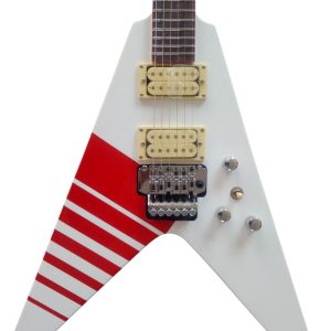 Custom Race Flying V Michael White Red Stripe RR Electric Guitar