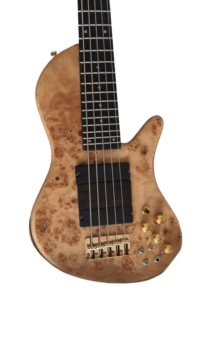 Custom Solis Burl Maple Top Emperor II 5 String Bass