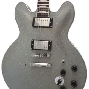 Custom Crown Silver Sparkle Metallic BB King Lucille Guitar