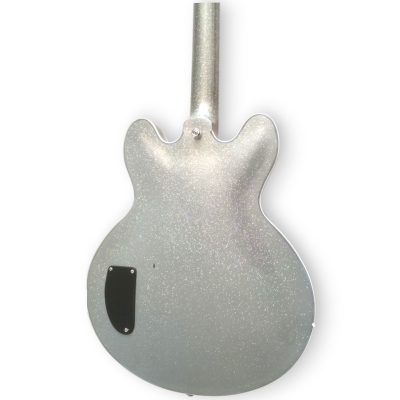 Custom Crown ES335 BB King Lucille Silver Sparkle Electric Guitar - Image 7
