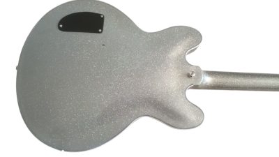 Custom Crown Silver Sparkle Metallic BB King Lucille Guitar - Image 4