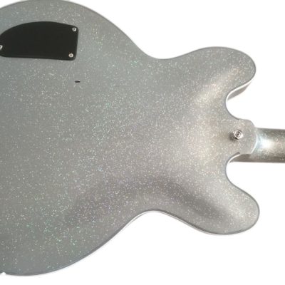 Custom Crown Silver Sparkle Metallic BB King Lucille Guitar - Image 4