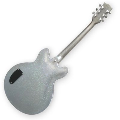 Custom Crown ES335 BB King Lucille Silver Sparkle Electric Guitar - Image 8