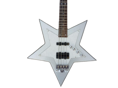 Custom Pulse Bootsy Silver Sparkle Star Space 4 String Rock Electric Bass MEC Pickups Option