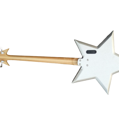 Custom Pulse Bootsy Silver Sparkle Star Space 4 String Rock Electric Bass MEC Pickups Option - Image 2
