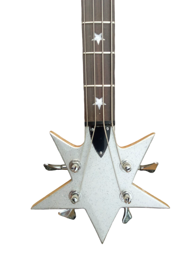 Custom Pulse Bootsy Silver Sparkle Star Space 4 String Rock Electric Bass MEC Pickups Option - Image 5