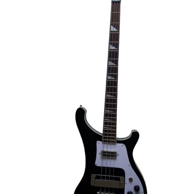 Custom Nova 4003 Black Jetglo Chrome Hardware 4 String Bass White Pickguard - Image 8