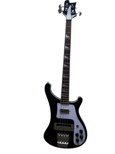 Custom Nova 4003 Black Jetglo Chrome Hardware 4 String Bass White Pickguard - Image 8
