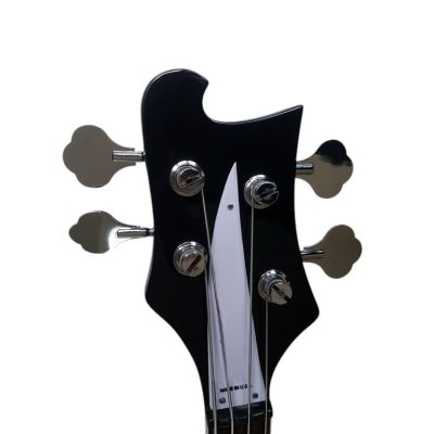 Custom Nova 4003 Black Jetglo Chrome Hardware 4 String Bass White Pickguard - Image 7