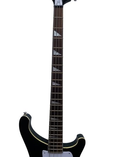 Custom Nova 4003 Black Jetglo Chrome Hardware 4 String Bass White Pickguard - Image 6