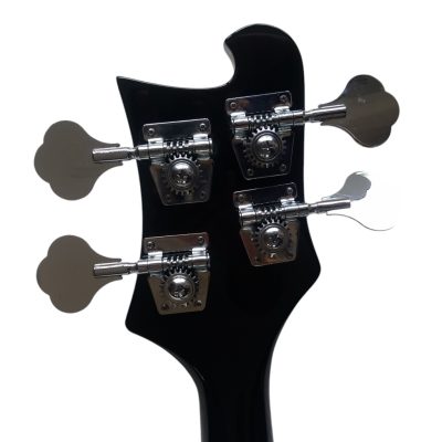 Custom Nova 4003 Black Jetglo Chrome Hardware 4 String Bass White Pickguard - Image 3