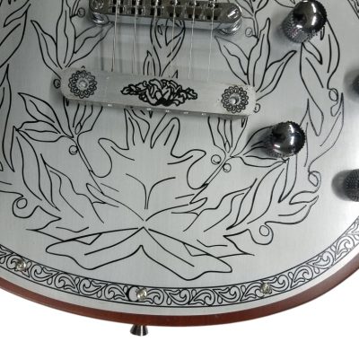 Custom Howlite Casimere Metal Front Engraved Aluminum Plate Guitar - Image 8