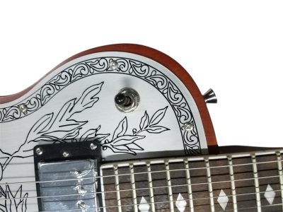 Custom Howlite Casimere Metal Front Engraved Aluminum Plate Guitar - Image 7