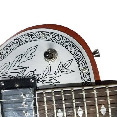 Custom Howlite Casimere Metal Front Engraved Aluminum Plate Guitar - Image 7