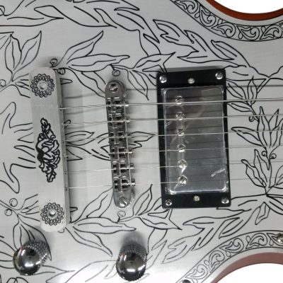 Custom Howlite Casimere Metal Front Engraved Aluminum Plate Guitar - Image 5