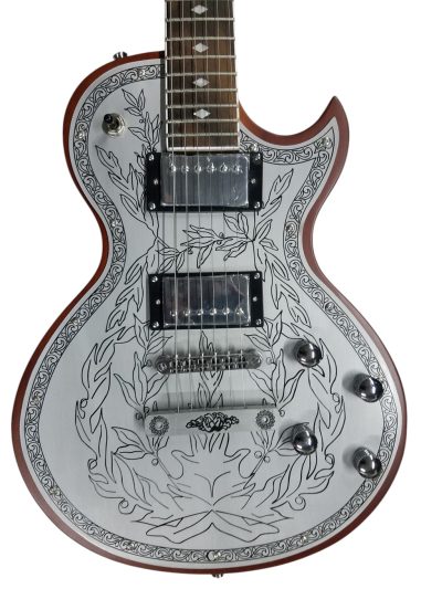 Custom Howlite Casimere Metal Front Engraved Aluminum Plate Guitar