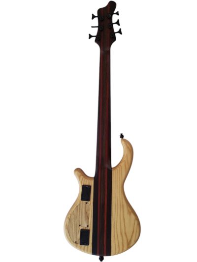 Custom Onyx Patriot Gray Flame Maple 6 String Bass Multi Scale Fanned Fret LED Light - Image 5
