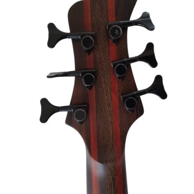 Custom Onyx Patriot Gray Flame Maple 6 String Bass Fanned Fret LED Light - Image 4