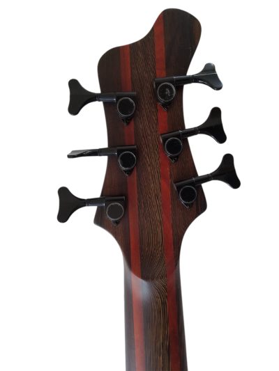 Custom Onyx Patriot Gray Flame Maple 6 String Bass Multi Scale Fanned Fret LED Light - Image 4