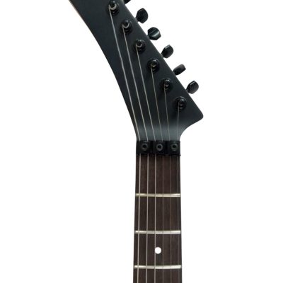 Custom Obsidian George Lynch Skull And Bones Black Hardware Carved Skeleton Guitar - Image 4