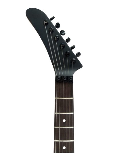 Custom Obsidian George Lynch Skull And Bones Black Hardware Carved Skeleton Guitar - Image 4