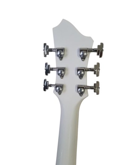 Custom Tourmaline Viking Semi Hollow Body Electric Guitar Crisp White Finish Black Pickguard - Image 8