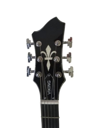 Custom Tourmaline Viking Semi Hollow Body Electric Guitar Crisp White Finish Black Pickguard - Image 5