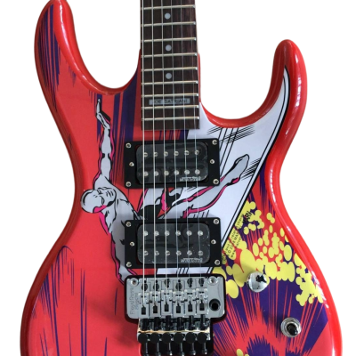Custom Axis Satriani Red Surfing Alien Graphic Design Guitar