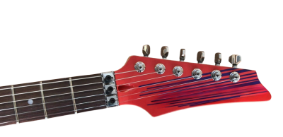 Custom Axis Satriani Red Surfing Alien Graphic Design Guitar - Image 3