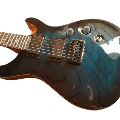 Custom Monarch 24 Blue Gray Burst SE Mark Holcomb Quilted Maple Top Guitar - Image 5